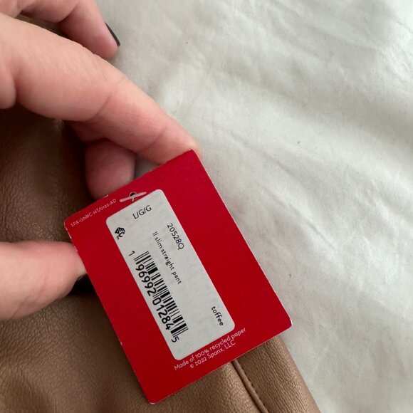 Spanx Leather-Like Straight Leg Pant - Toffee - NWT - Large - Picture 9 of 10